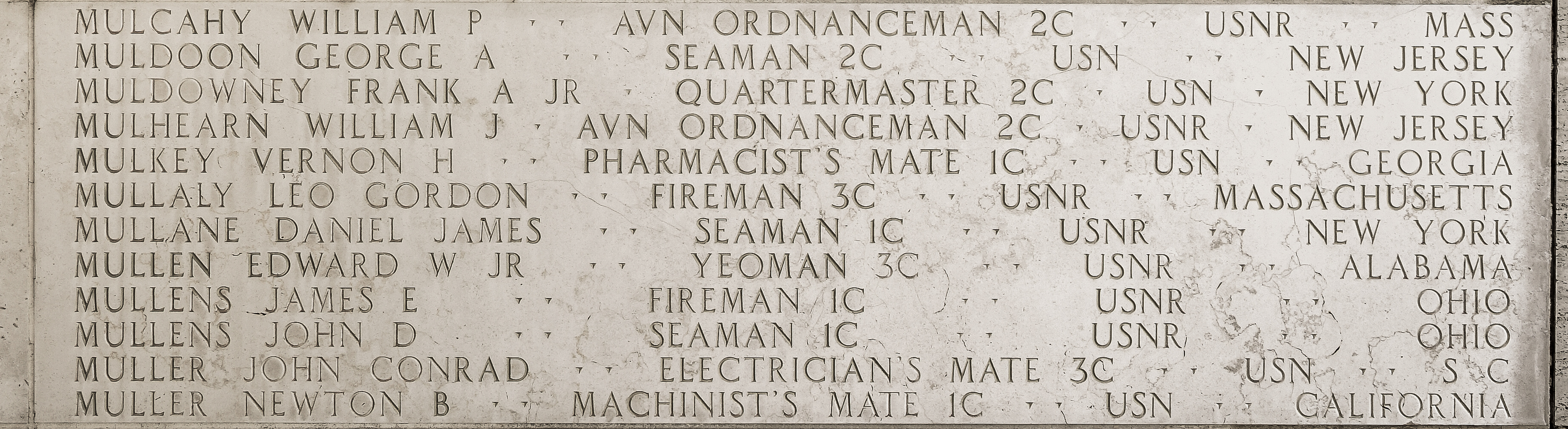 William J. Mulhearn, Aviation Ordnanceman Second Class